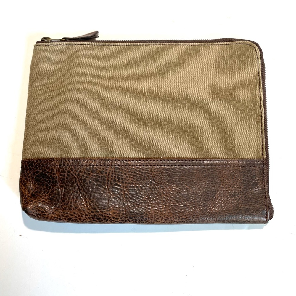 House of Jack Brown Leather and Canvas Wallet bag